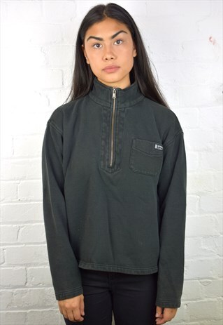 VINTAGE 90'S 1/4 CROPPED RALPH LAUREN ZIP SWEATSHIRT