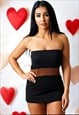 Black Bandeau Boob Tube Short Mini Bodycon Party Dress