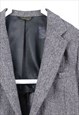 HARRIS TWEED 90'S TWEED WOOL JACKET BUTTON UP BLAZER 44 GREY