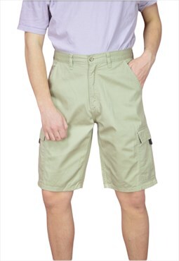 Vintage beige classic cargo pocket cotton shorts {S241}