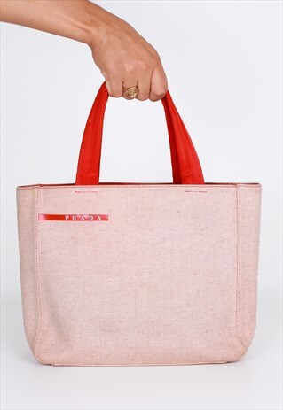 VINTAGE PRADA 1999 CANVAS SHOPPER BAG
