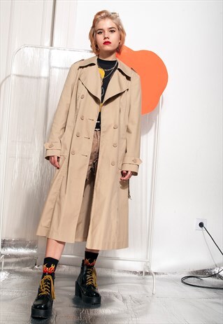 70S VINTAGE TRENCH COAT IN BEIGE