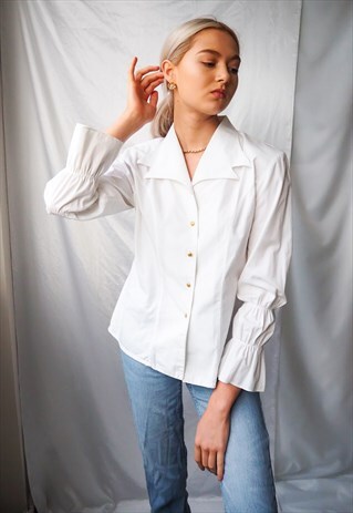 VINTAGE SPORTSTAFF WHITE BLOUSE