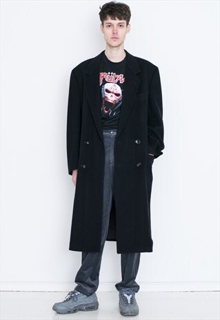 VINTAGE BLACK VERSACE RETRO LONG COAT