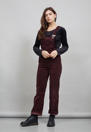 VINTAGE 70'S MAROON CORDUROY DUNGAREES