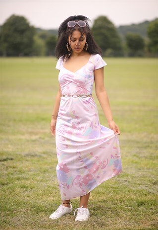 VINTAGE PASTEL PINKS MAXI 90'S Y2K DRESS