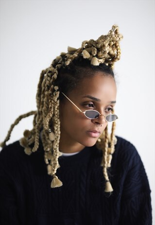 GOLD RIM SUMMER 90S Y2K SLIM SUNGLASSES SHADES