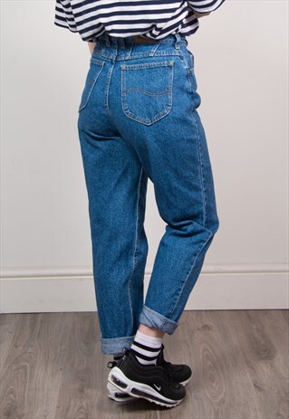 VINTAGE LEE 90'S BLUE DENIM HIGH WAIST MOM JEANS