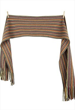 Vintage Scarf 00s Y2K Boho Hippie Knit Multicoloured Striped