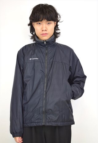 VINTAGE 90S COLUMBIA BLACK FLEECE LINED JACKET