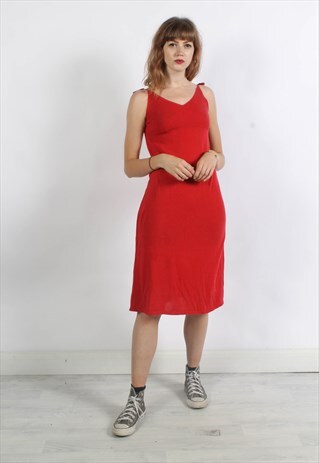 VINTAGE Y2K SLIP DRESS RED