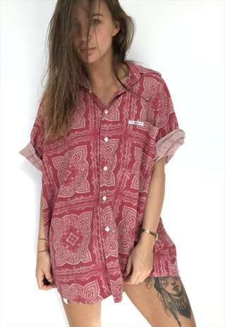 PATTERNED OVERSIZED RETRO VINTAGE UNISEX FESTIVAL SHIRT