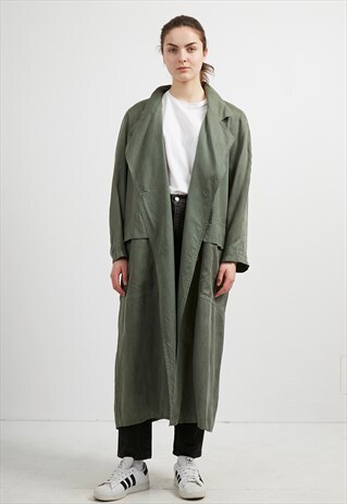 VINTAGE GREEN GIL BRET SILK COAT