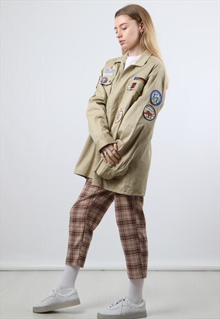 VINTAGE LARGE BEIGE SHIRT JACKET