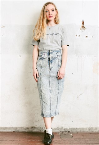 VINTAGE 90S DENIM MIDI SKIRT