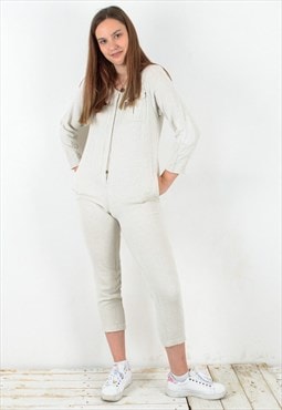 Vintage Women's XS Linen Jumpsuit Overalls Long Sleeve Comfy