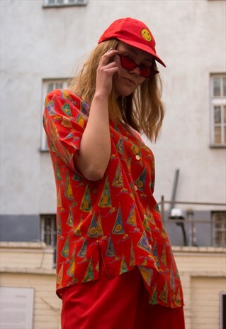TYLER THE CREATOR VINTAGE RED POSH CUPRO SHORT SLEEVED SHIRT