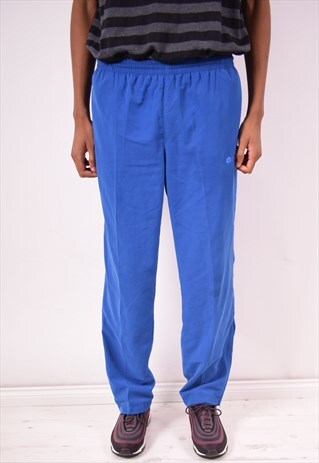 LOTTO MENS VINTAGE TRACKSUIT TROUSERS MEDIUM BLUE 90S