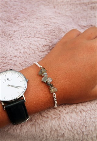 LABRADORITE BEADED BRACELET