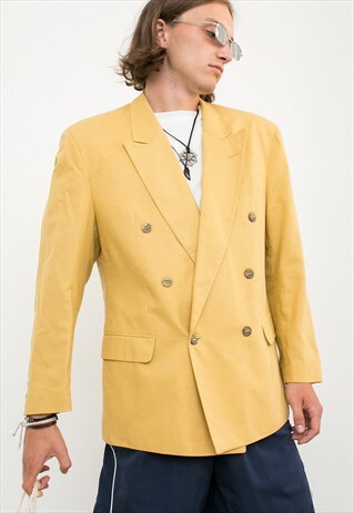 PASTEL YELLOW SUMMER SPRING LIGHT MEN'S BLAZER