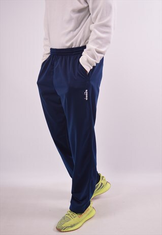 VINTAGE DIADORA TRACKSUIT TROUSERS NAVY BLUE