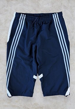 Vintage Adidas Shorts Navy Blue Striped Sports Men's Large