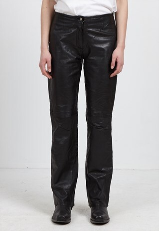 VINTAGE BLACK MORE LEATHER TROUSERS BOTTOMS
