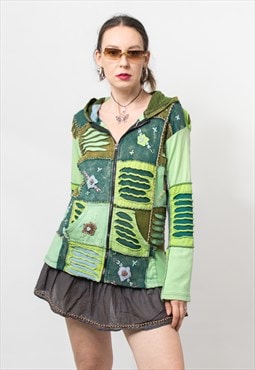 Vintage Y2K Fairy hoodie patchwork zip up sweatshirt