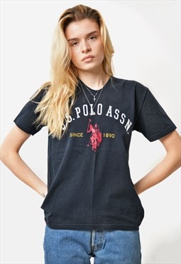 US POLO ASSN vintage t-shirt navy blue colour women's Summer