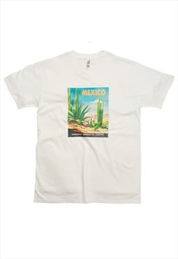 Mexico Travel Poster T-Shirt Vintage Art Print Cactus