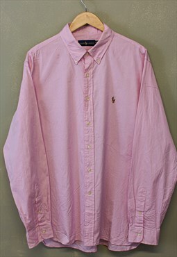 Vintage Ralph Lauren Shirt Pink With Embroidered Logo