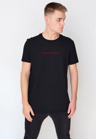 BLACK EXPENSIVE & DIFFICULT (RED) T-SHIRT