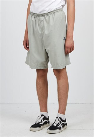 VINTAGE RETRO GREY ADIDAS TRACK SHORTS