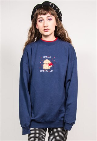 VINTAGE 90'S LOVE YOUR DOG CUTE SLOGAN SWEATSHIRT