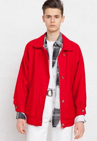 VINTAGE RED HAGENFELDT WOOL JACKET