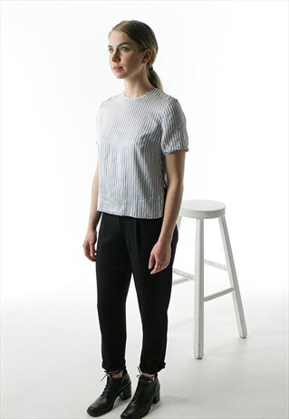 SILK SHORT SLEEVE TOP / LIGHT VINTAGE TOP