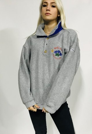 VINTAGE ADIDAS FLEECE ORIGINALS OVERSIZED GREY L XL 90S