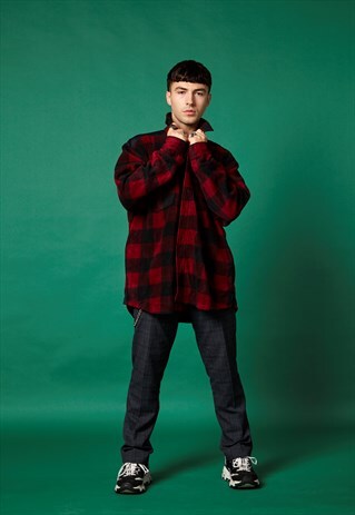 VINTAGE RED CHECKED LONG SLEEVE SHIRT