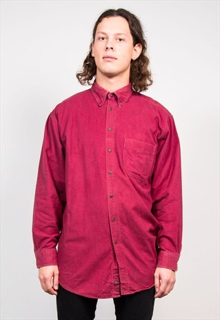 VINTAGE 90'S BURGUNDY WOOLRICH FLANNEL SHIRT