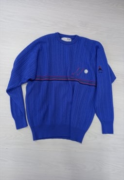 90s Pringle Sports Nick Faldo Wool Jumper Blue