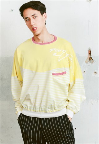 VINTAGE 90S YELLOW GRAPHIC SWEATSHIRT