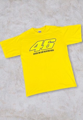 VINTAGE JERZEES VALENTINO ROSSI T-SHIRT VR46 YELLOW SMALL