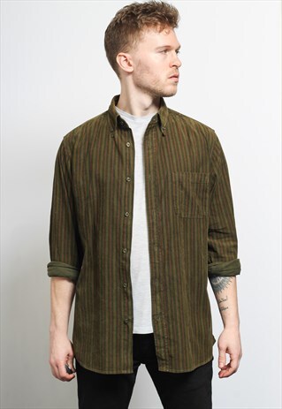 VINTAGE STRIPED CORDUROY CORD SHIRT