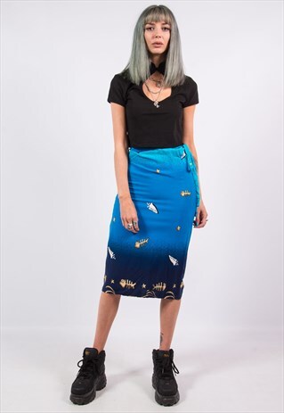 VINTAGE 90'S AQUATIC THEMED WRAP SKIRT
