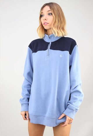 VINTAGE RETRO OVERSIZED IZOD 1/4 ZIP SWEATSHIRT