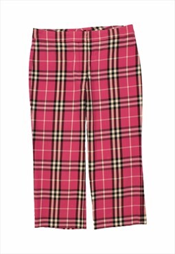 Vintage Burberry hot pink check chino trousers all over