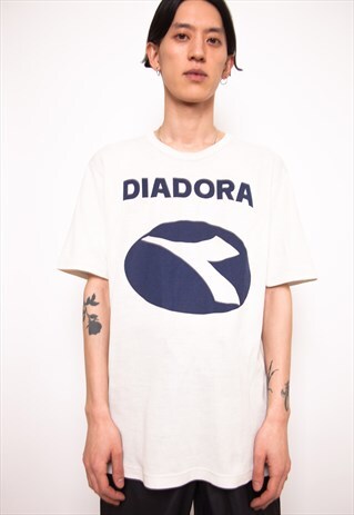 VINTAGE 90S DIADORA BEIGE T-SHIRT ID:A178