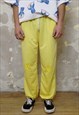 HEART EMBROIDERY JOGGERS THIN BRIGHT OVERALLS IN YELLOW