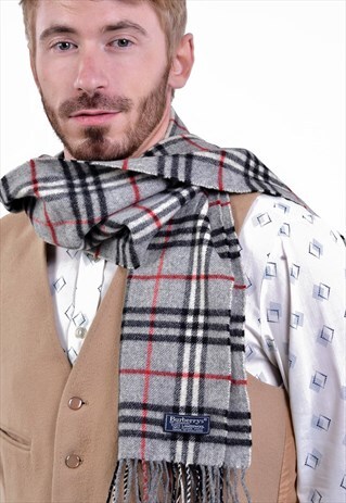 BURBERRYS GREY NOVA CHECK SCARF