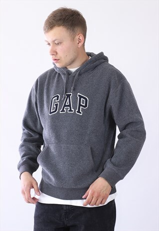 VINTAGE MENS GAP FLEECE BIG LOGO HOODIE